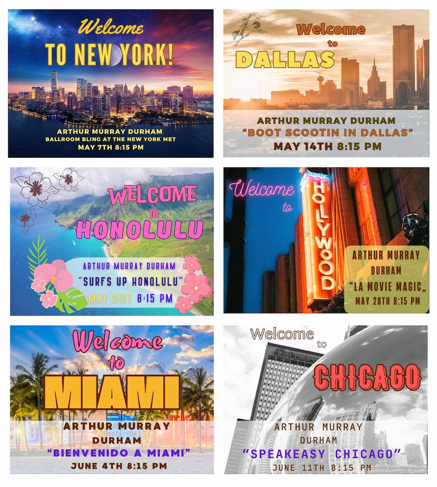 Arthur Murray Durham Events Flyer